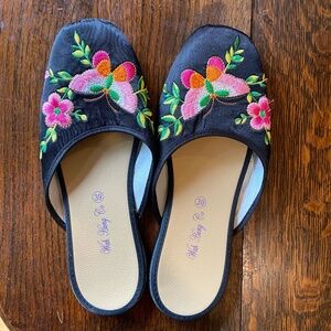 Chinese Butterfly and Floral Slippers